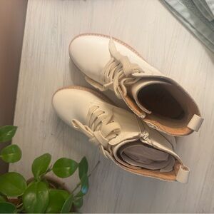 Women's Cream Ankle Boots